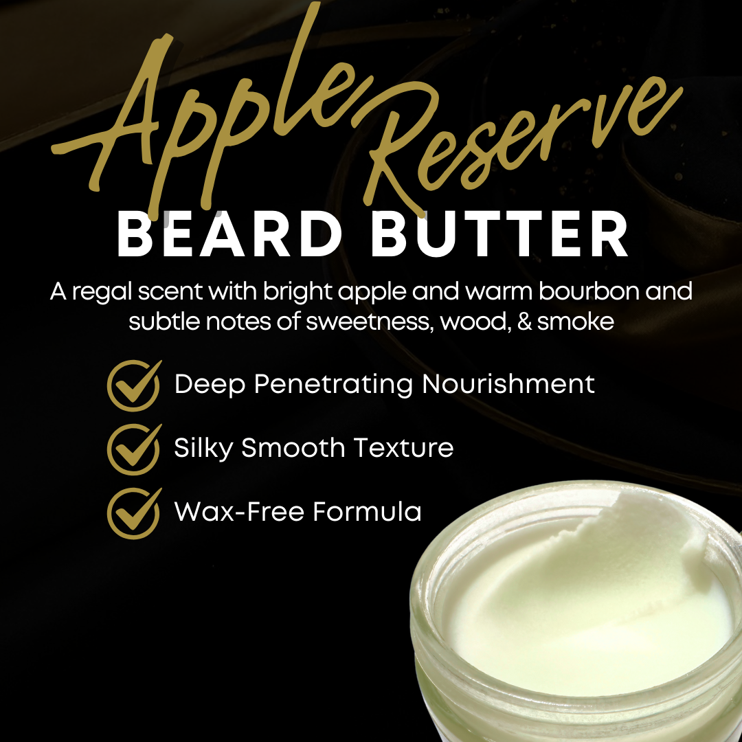 Jar of Johnnie Ray Apple Reserve Beard Butter with benefits