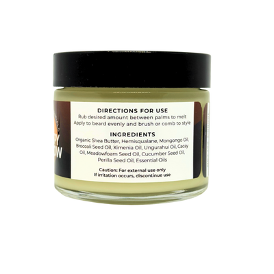 Jar of Johnnie Ray Sleepy Hollow beard butter on a white background