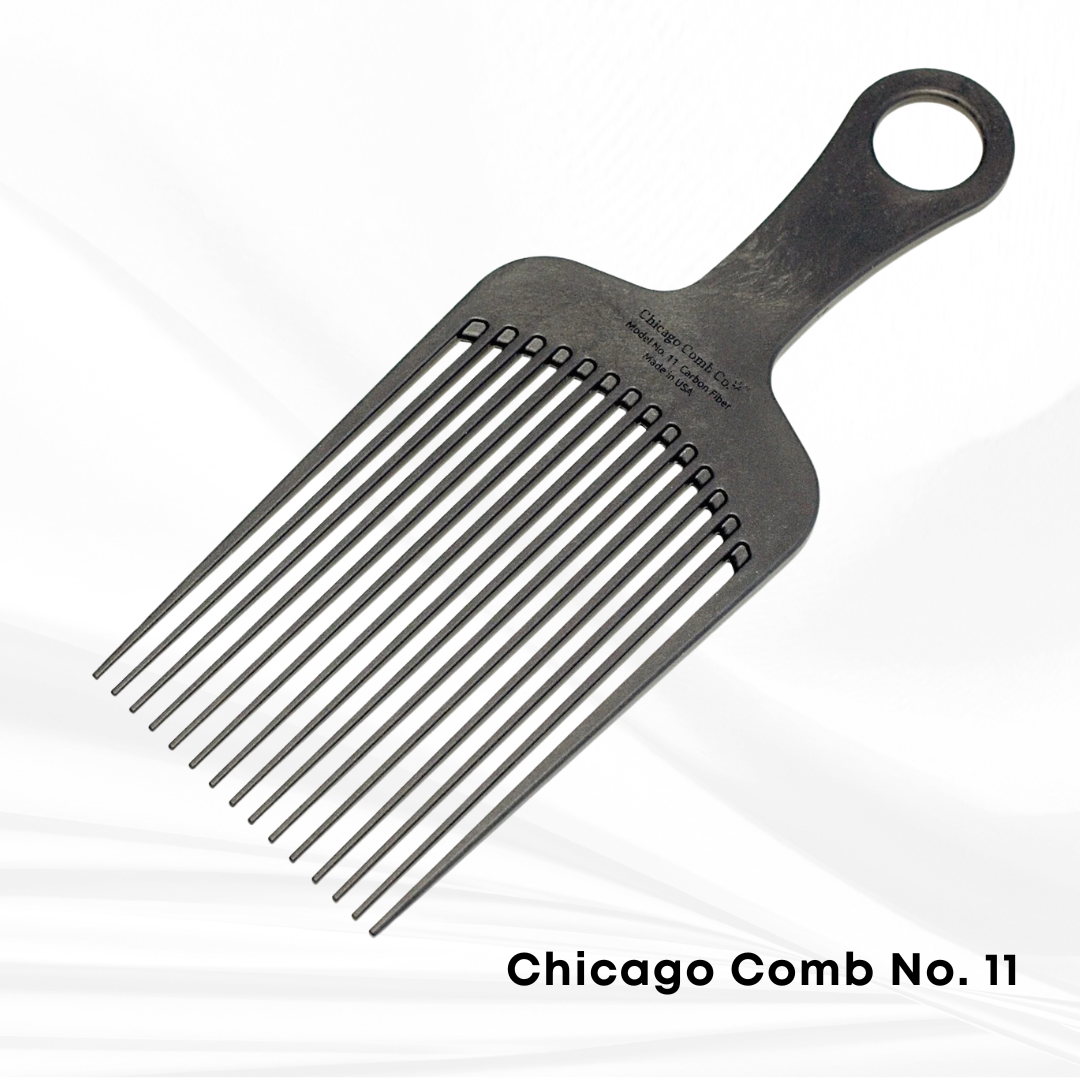 Chicago Comb Model 11 | Carbon Fiber Beard Comb | Johnnie Ray