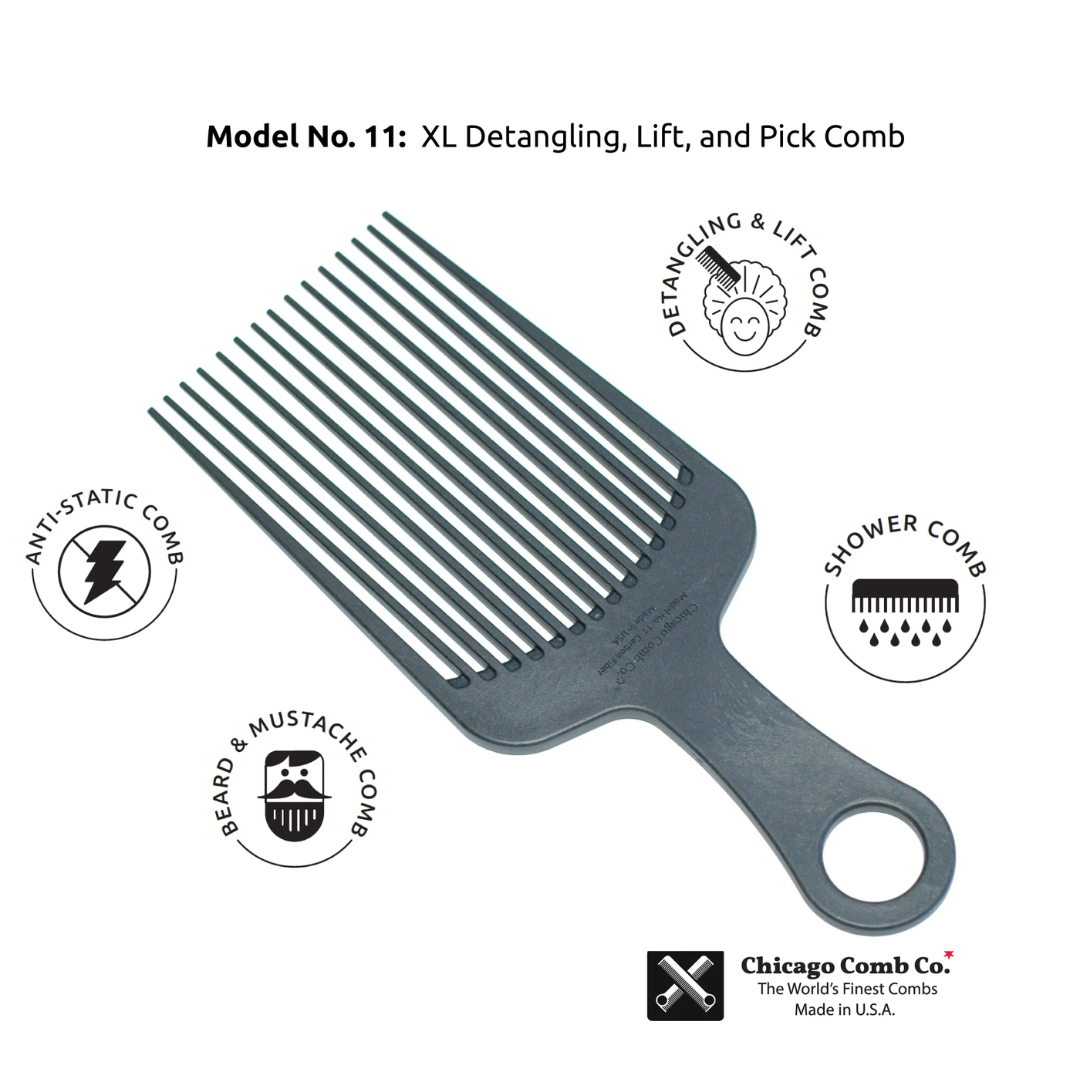 Chicago Comb No. 11 against a white background with benefits listed