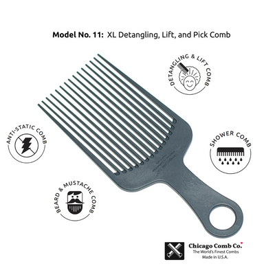 Chicago Comb No. 11 against a white background with benefits listed