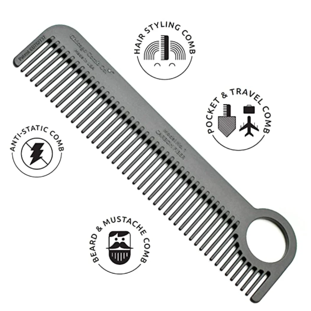 Chicago Comb No. 1 against a white background with benefits listed