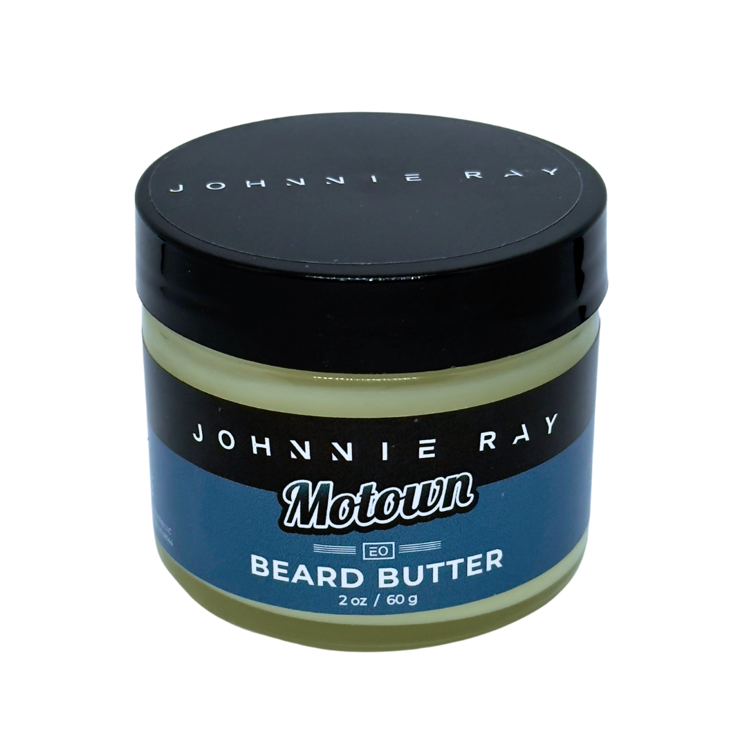 Johnnie Ray Motown beard butter jar on a white background